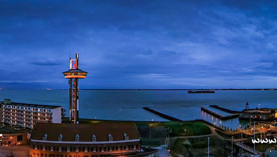 Drone vliegen bij de haven van Vlissingen